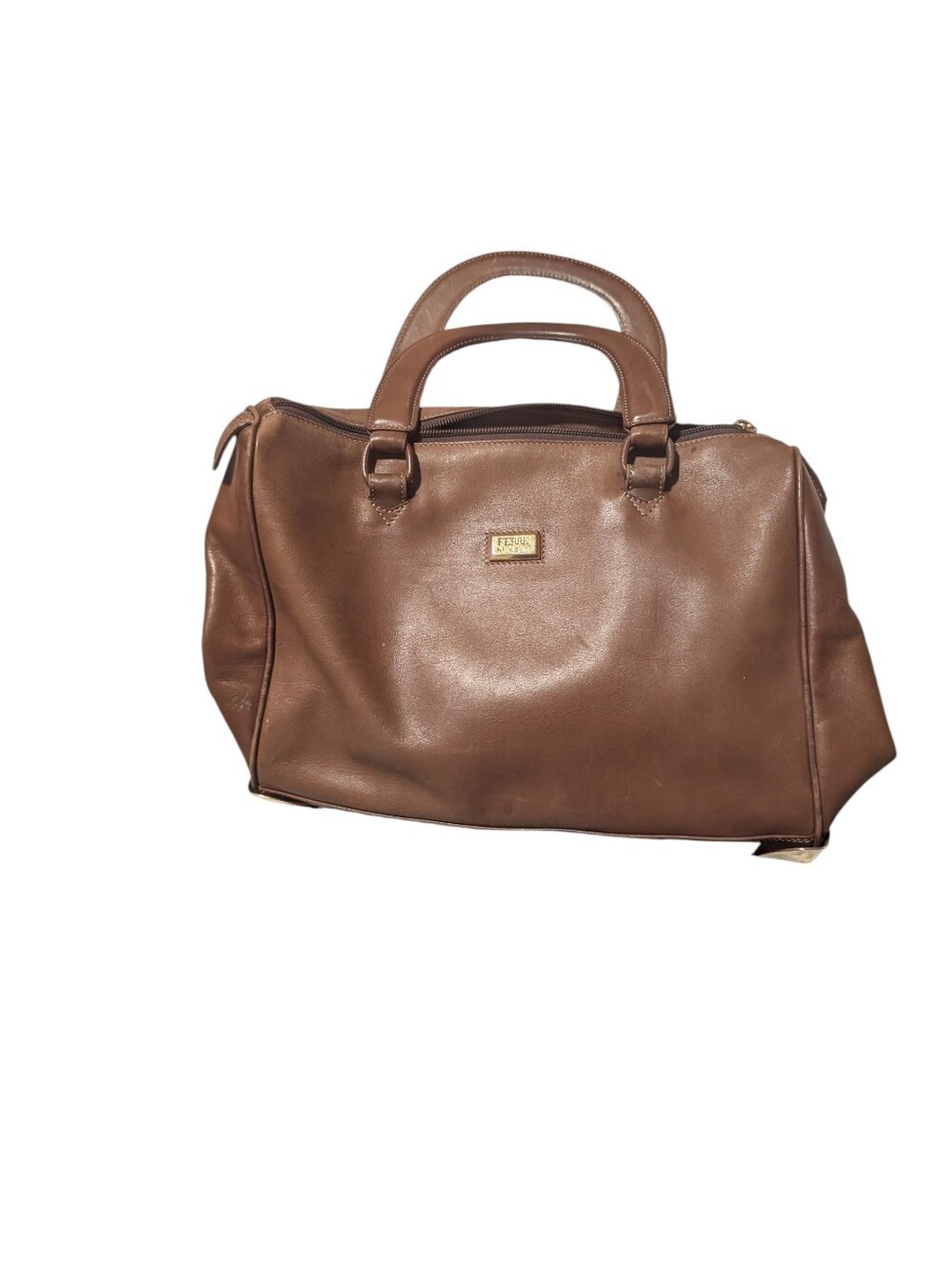 Gianfranco Ferré Vintage Brown Leather Bowling Bag